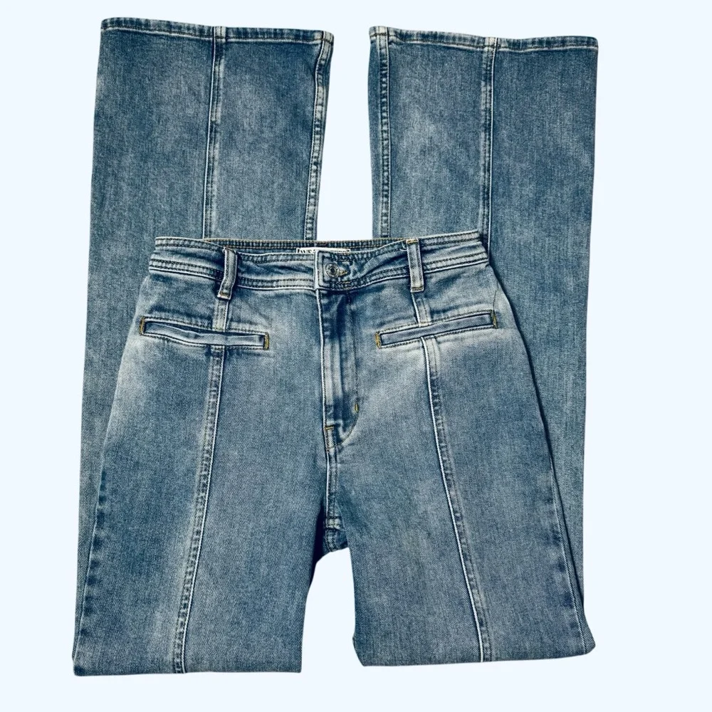 Free People We The Free Firecracker Flare Mid Stone Wash Jeans Size 27 - Picture 5 of 12